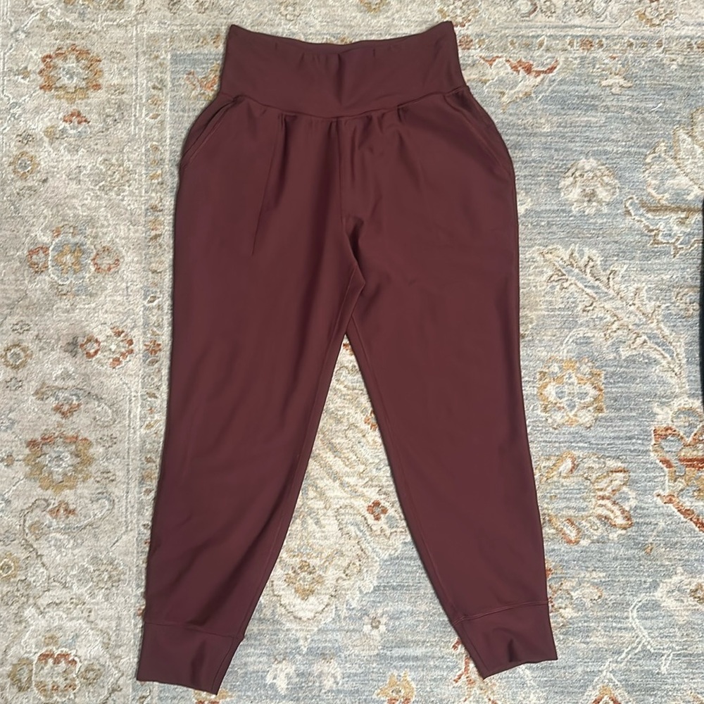 Old Navy Powersoft High-Waisted Joggers Wine Colored